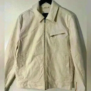 New Express men’s Cream Zip Jacket in Pine Natural  SIZE S